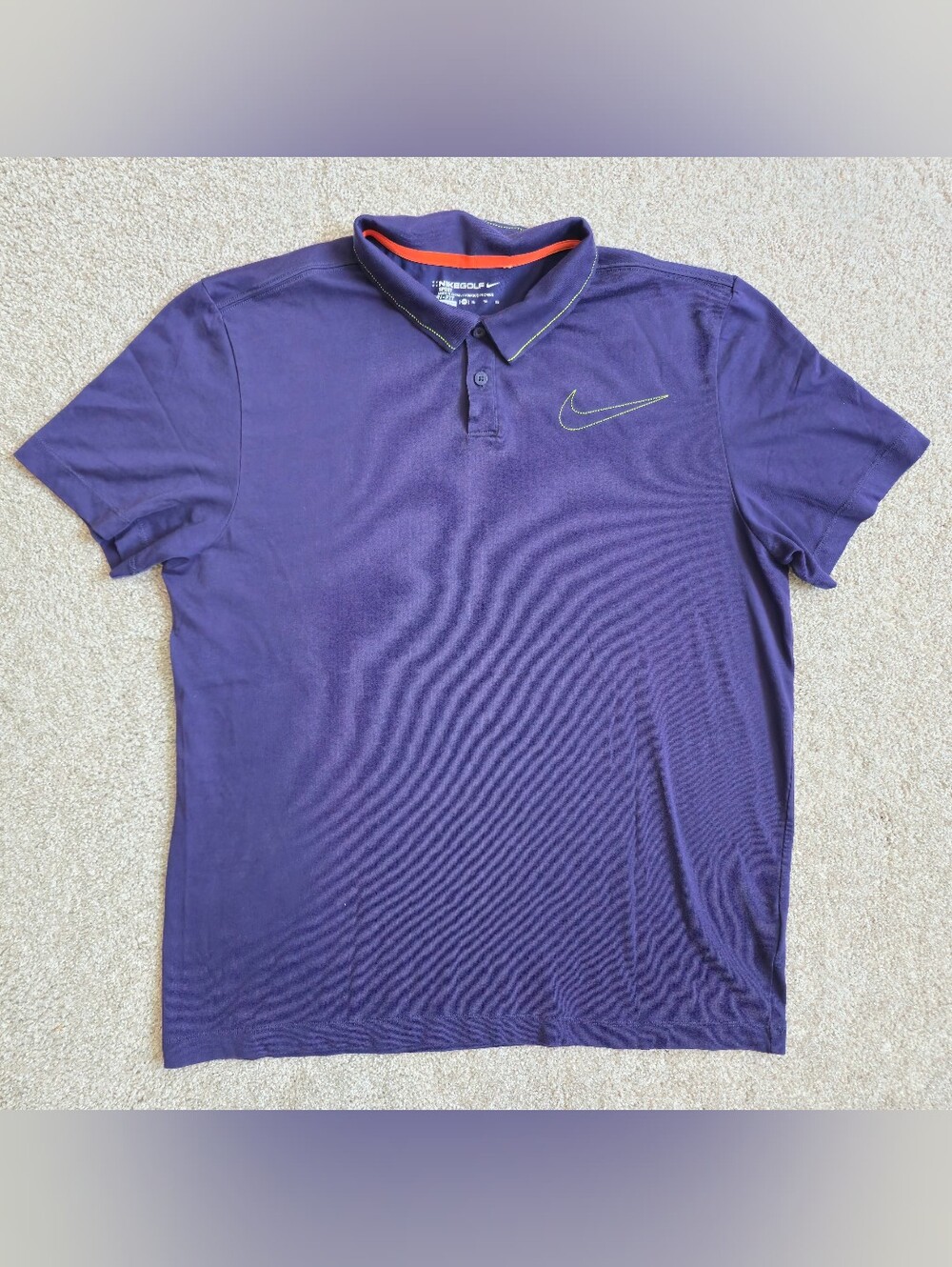 Nike Golf Men’s Dri Fit Striped Polo Shirt  Purple Neon Green XL